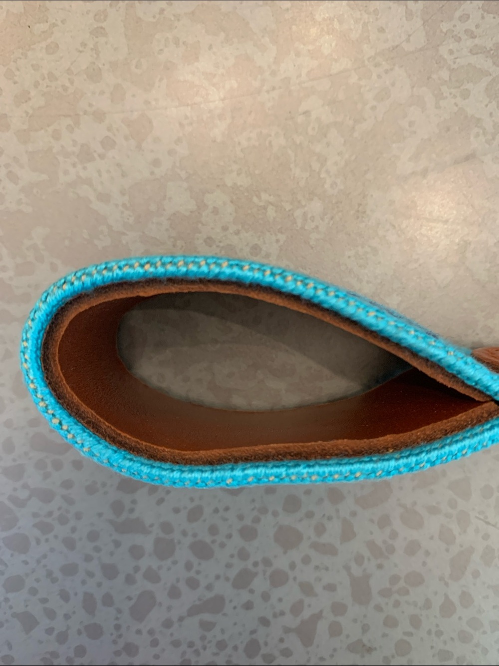 Smathers & Branson Turquoise Needlepoint Key Fob with Lime & Cocktail Motif - Picture 4 of 5